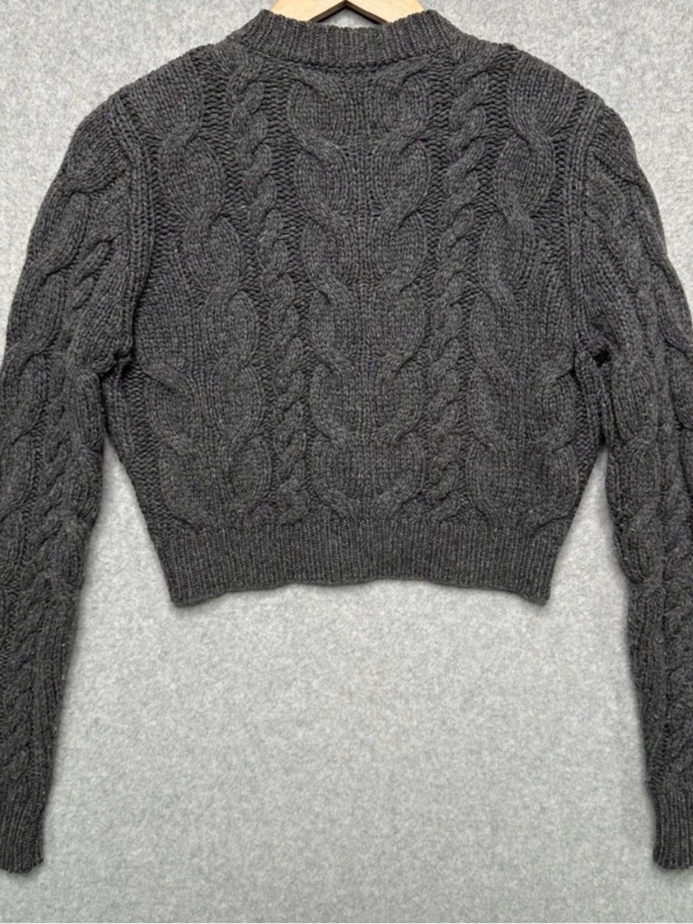 Frame Denim Dark Charcoal Cable Knit Button Cardigan - Picture 3 of 5